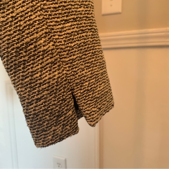 LOFT Black and White Fringe Tweed Open Blazer Jacket Size 00P - Picture 9 of 11